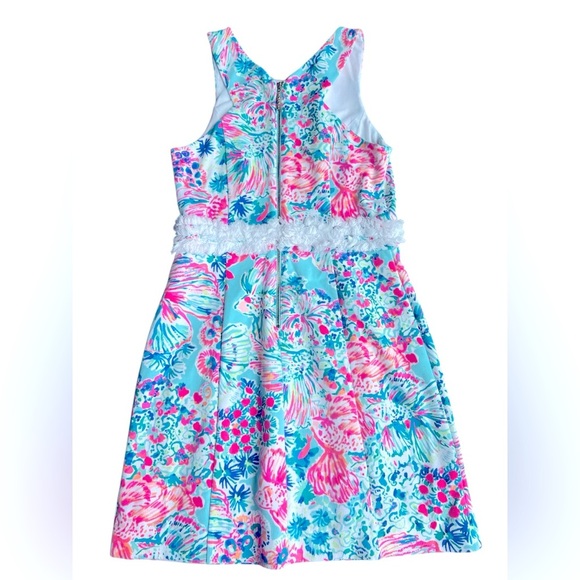 Lilly Pulitzer Arden Shift Gypsea Serene Blue Floral Pink Mini Dress Size 4 - Picture 7 of 7